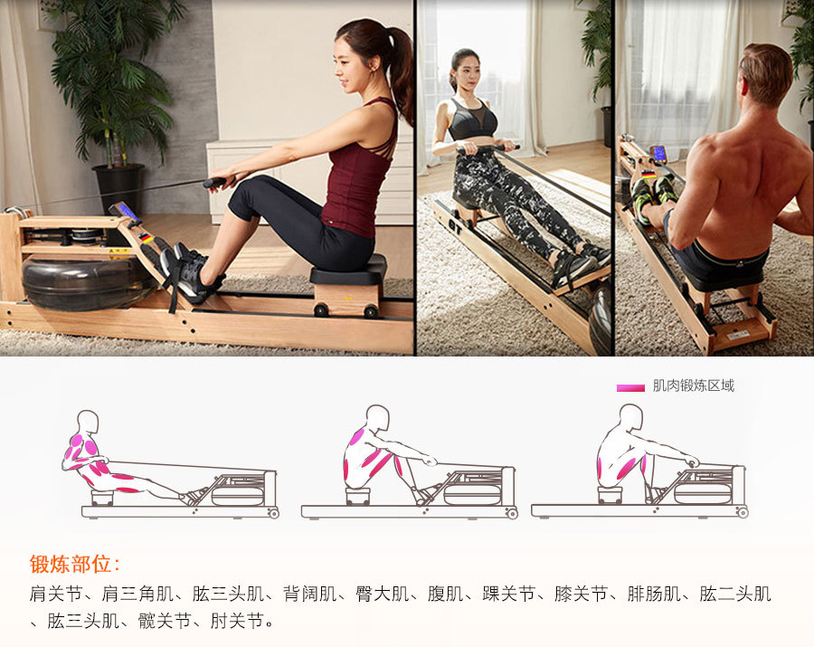 水阻劃船機,健身動作,水阻劃船機訓(xùn)練姿勢